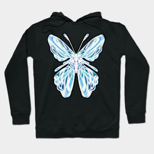 Fantasy Butterfly with Glowing Blue Wings Hoodie